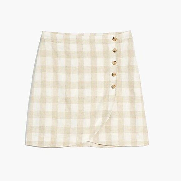 Madewell Linen-Blend Tulip-Hem Mini Skirt: Undyed Edition - Size 8 - NWOT - Picture 1 of 5